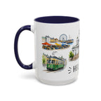 Helsinki Illustrated Travel Mug | City Souvenir Accent Coffee Mug | 11oz 15oz Ceramic Cup