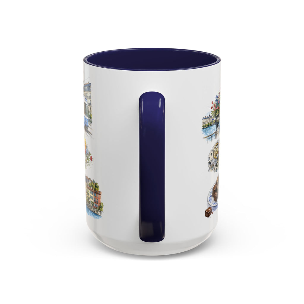 Geneva Illustrated Travel Mug | City Souvenir Accent Coffee Mug | 11oz 15oz Ceramic Cup