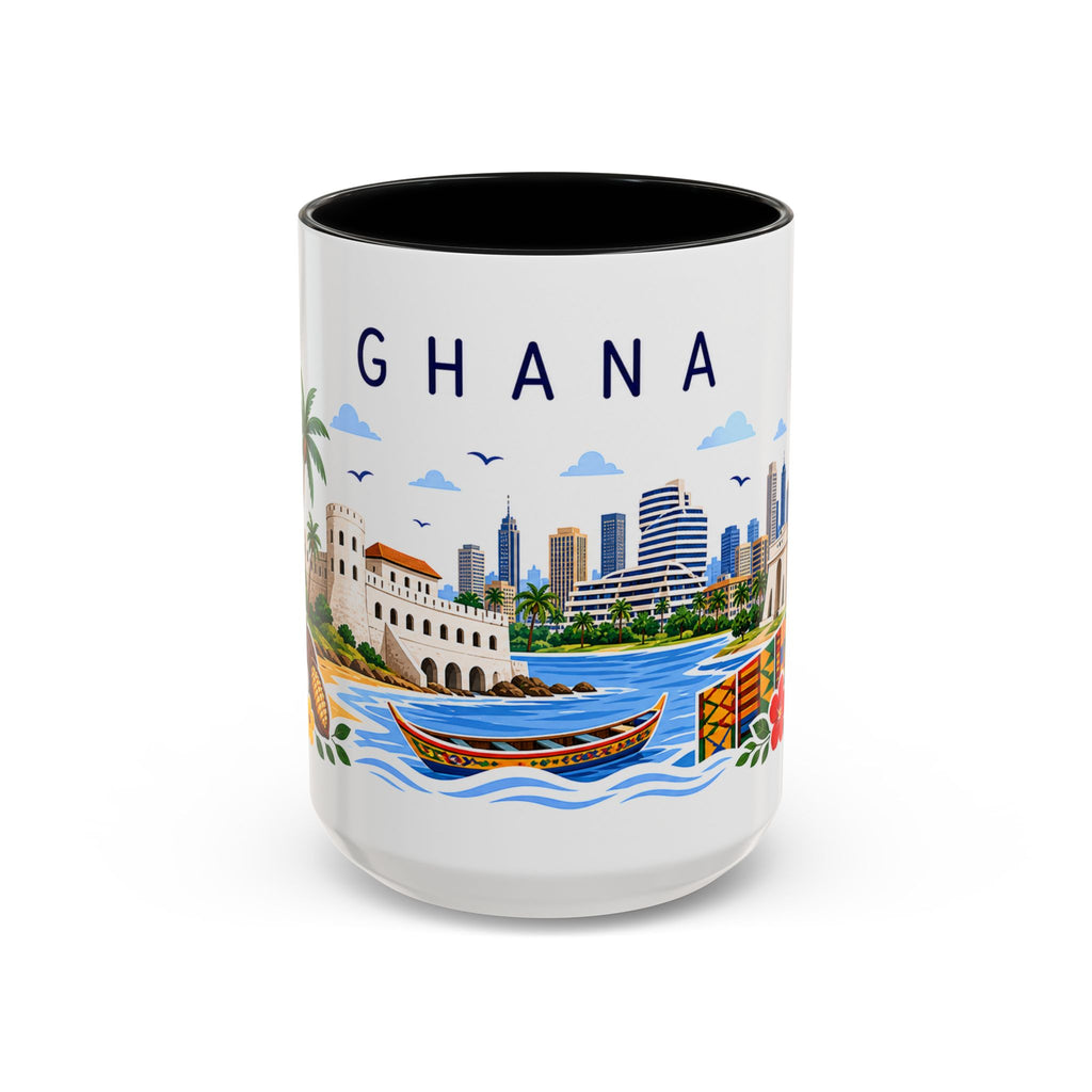 Ghana Coffee Mug | Travel Souvenir Accent Mug | Place Gift Ceramic Cup 11oz 15oz