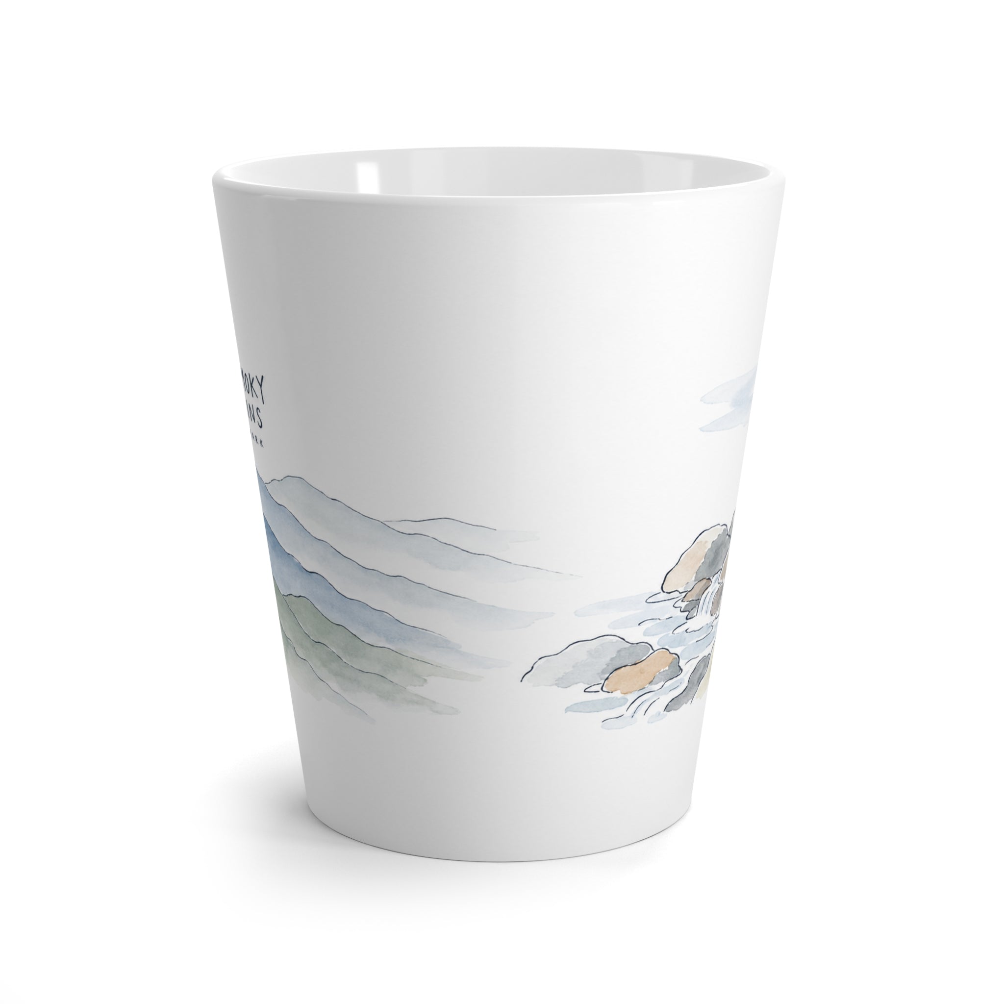 Great Smoky Mountains National Park Latte Mug | Pastel Watercolor Nature Coffee Cup | 12 oz Travel Souvenir Gift