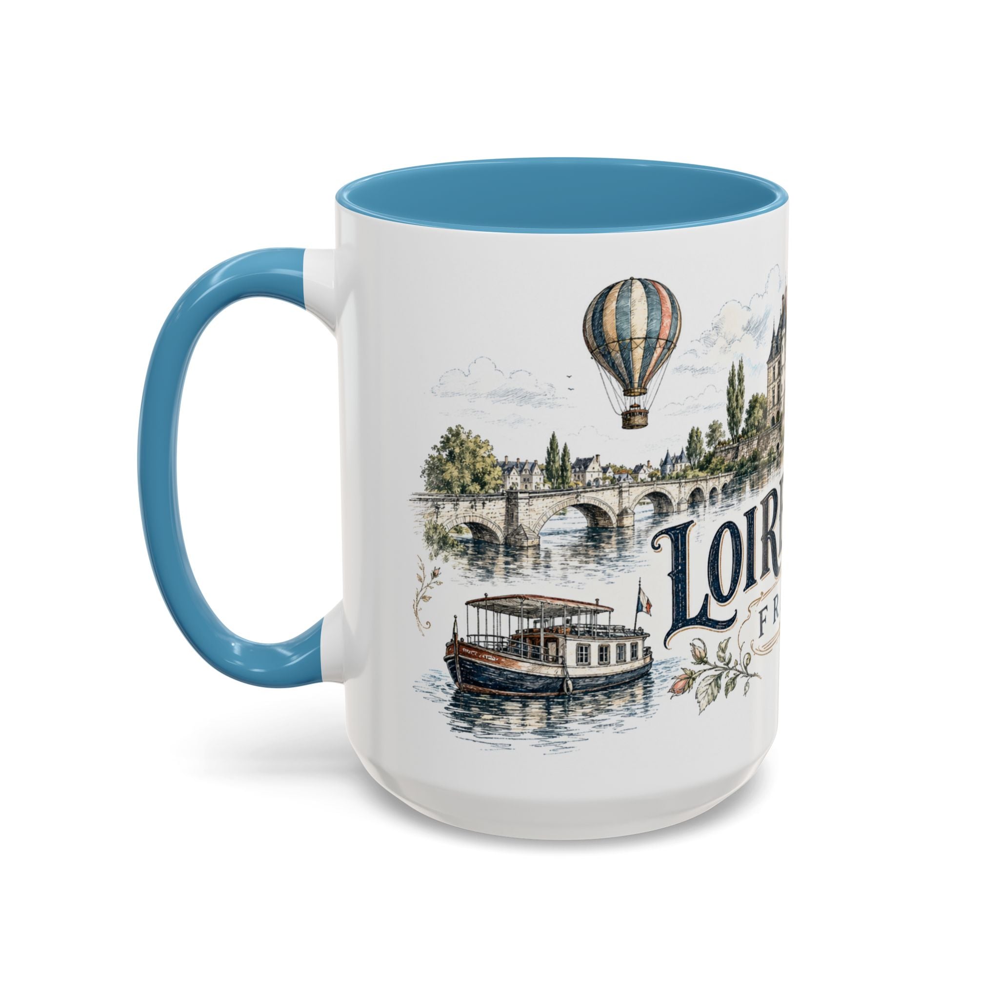 Loire Valley Mug, France Travel Souvenir, Bucket List Gift, Accent Ceramic Coffee Mug 11oz 15oz
