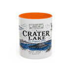 Crater Lake National Park Coffee Mug | Oregon Volcano Blue Lake Hiking Gift | Accent Color Ceramic 11oz 15oz