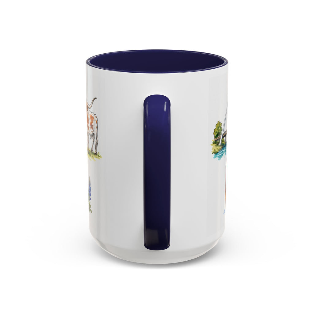 Dallas Illustrated Travel Mug | City Souvenir Accent Coffee Mug | 11oz 15oz Ceramic Cup