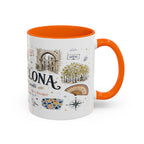 Barcelona Coffee Mug | Spain Souvenir Travel Gift | Accent Color Ceramic 11oz 15oz