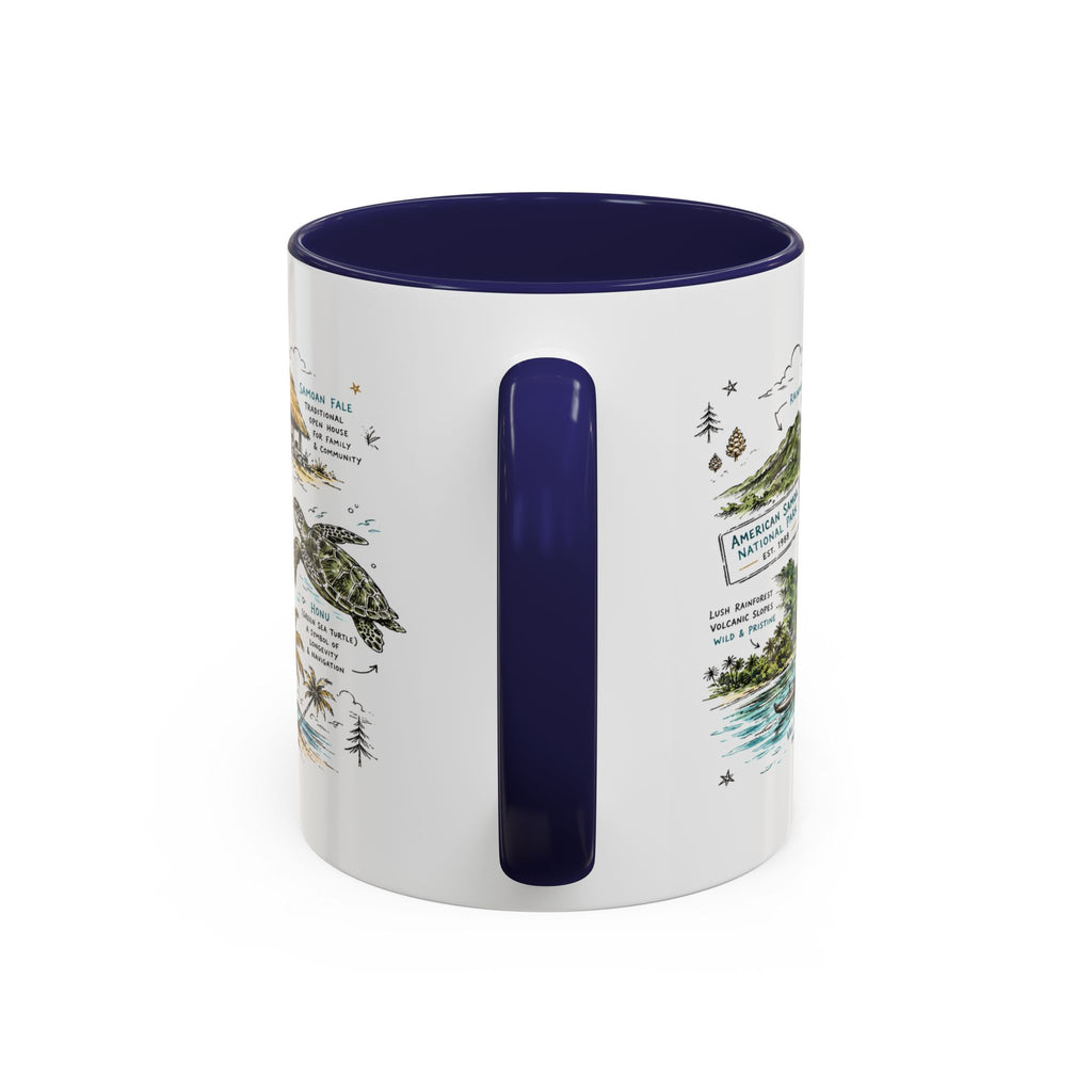 American Samoa National Park Coffee Mug | Pacific Island Rainforest Reef Gift | Accent Color Ceramic 11oz 15oz