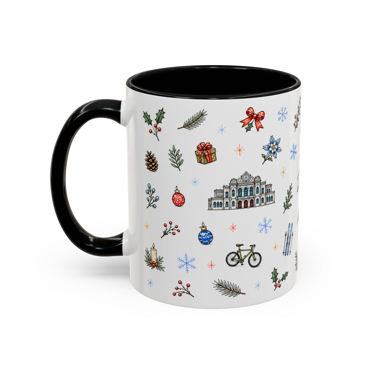 Denver Christmas Mug | Watercolor City Souvenir, Holiday Travel Gift (11oz/15oz)