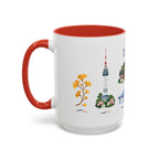 Seoul Coffee Mug | South Korea Travel Souvenir | Porcelain Decal City Gift | 11oz 15oz Accent Mug