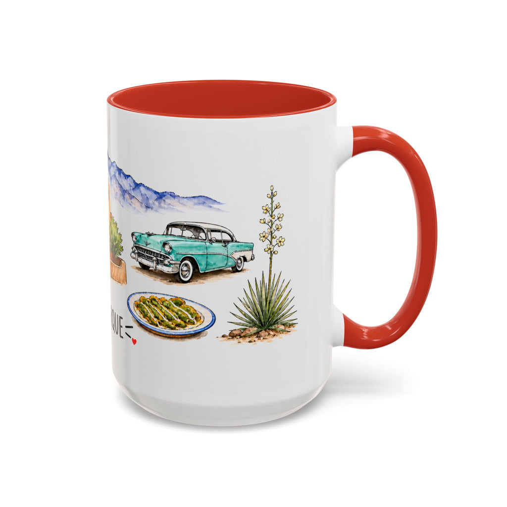 Albuquerque Illustrated Travel Mug | City Souvenir Accent Coffee Mug | 11oz 15oz Ceramic Cup