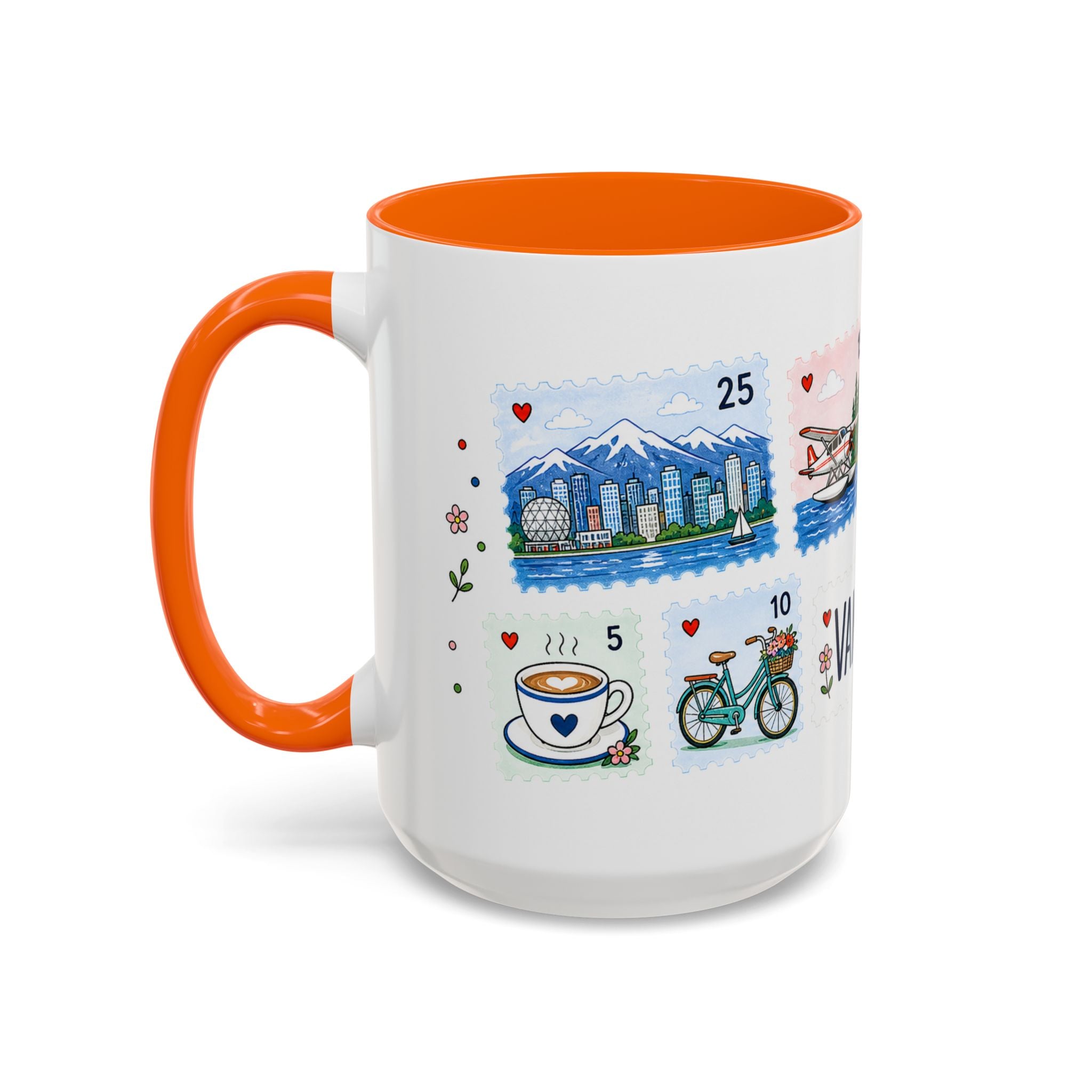 Vancouver Coffee Mug | Postage Stamp Collage Mug | Travel Souvenir Accent Cup 11oz 15oz