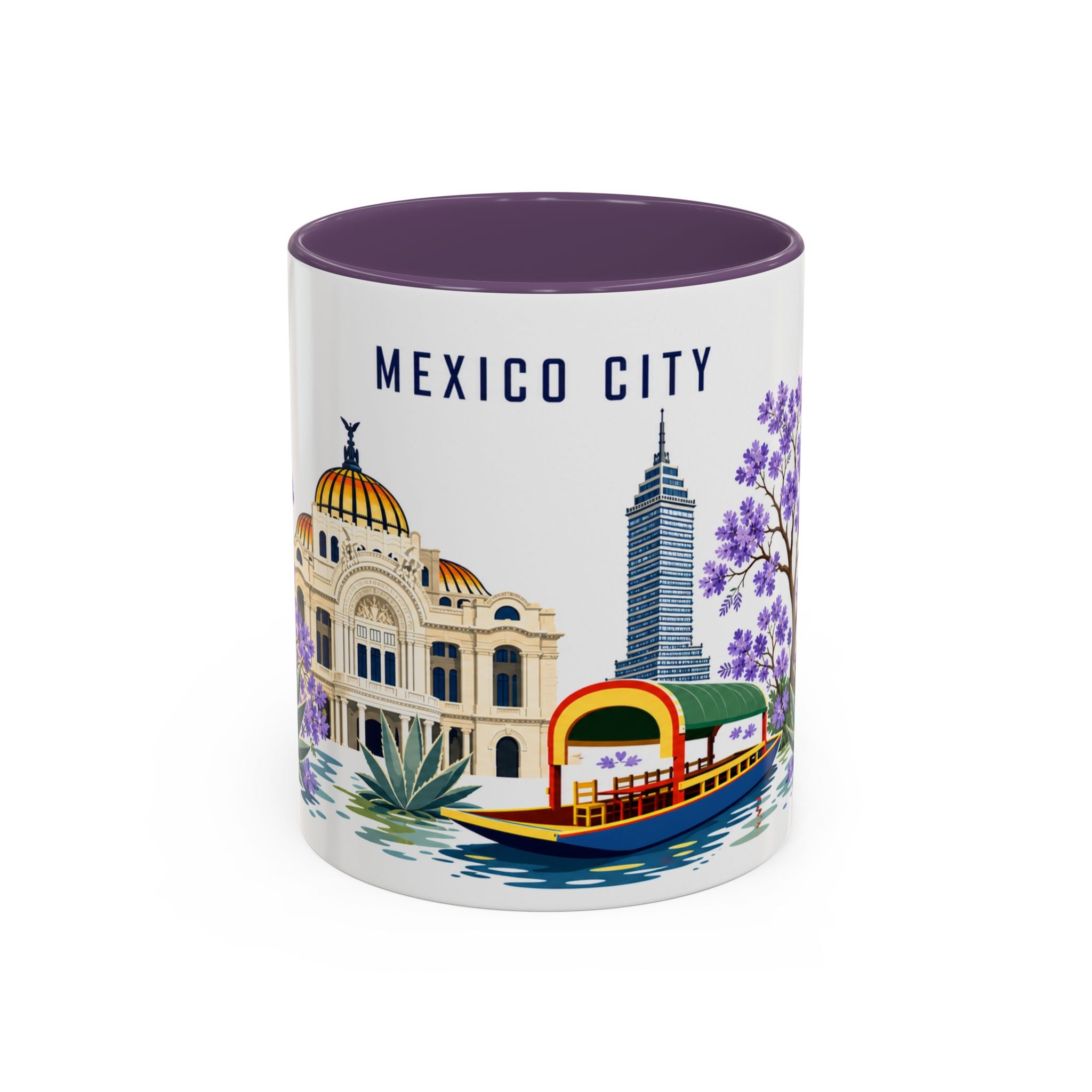 Mexico City Coffee Mug | Mexico Travel Souvenir | Porcelain Decal City Gift | 11oz 15oz Accent Mug