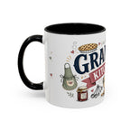Grandma's Kitchen Hugs Coffee Mug | Gift From Grandkids | Accent Color Ceramic 11oz 15oz