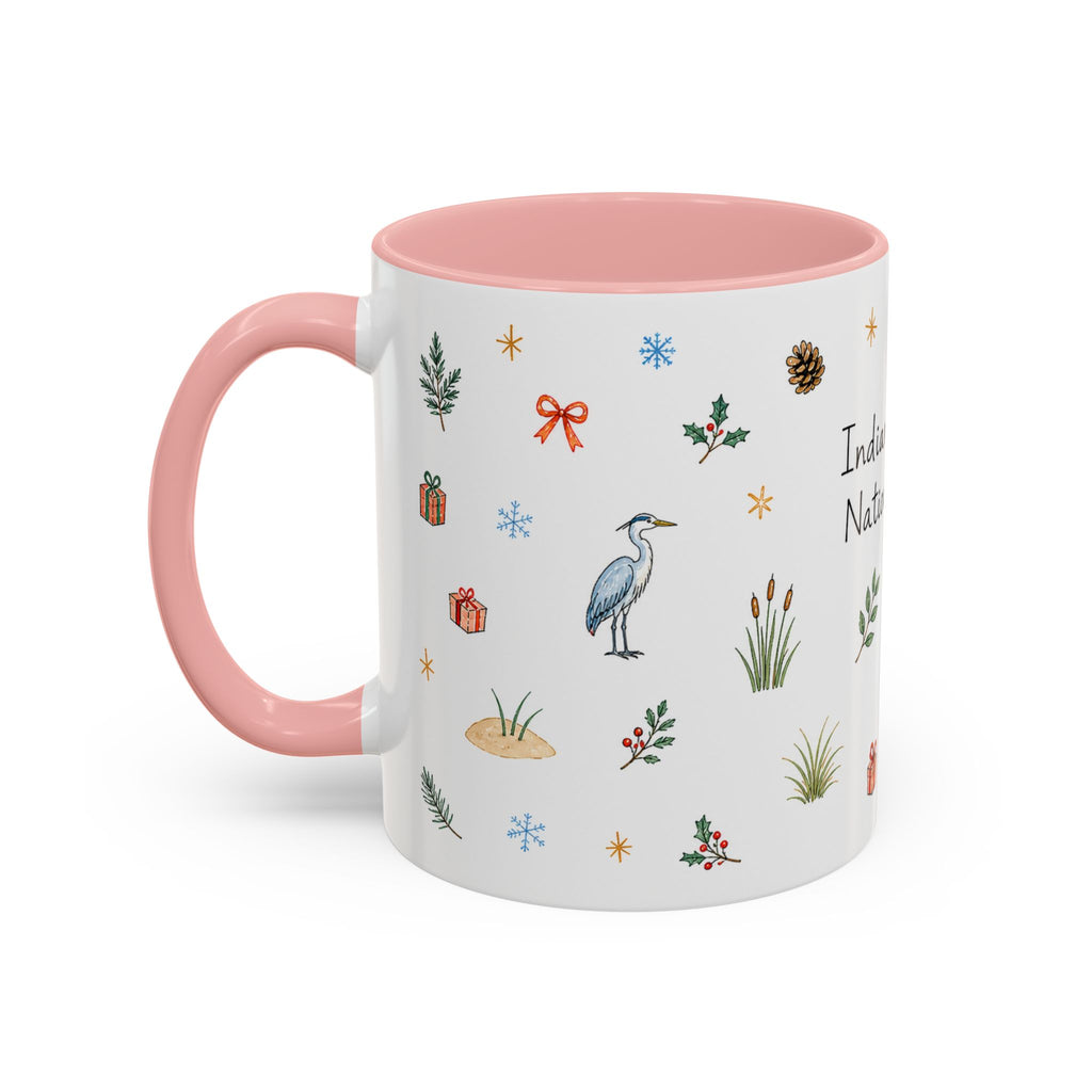 Indiana Dunes National Park Christmas Mug | Watercolor Travel Souvenir | Holiday Gift | Accent Ceramic Coffee Cup 11oz 15oz