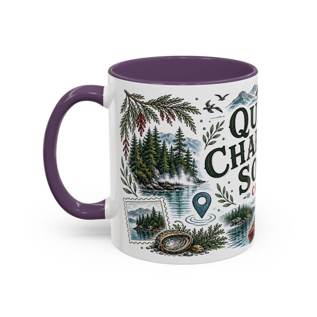 Queen Charlotte Sound Coffee Mug | Travel Destination Souvenir Gift | Accent Color Ceramic 11oz 15oz