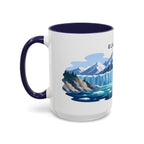 Glacier Bay National Park Coffee Mug | Solid Color Block Park Souvenir | 11oz 15oz Accent Mug