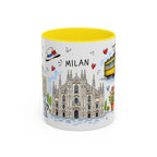 Milan Travel Mug | European City Souvenir Accent Coffee Mug | 11oz 15oz Ceramic Cup