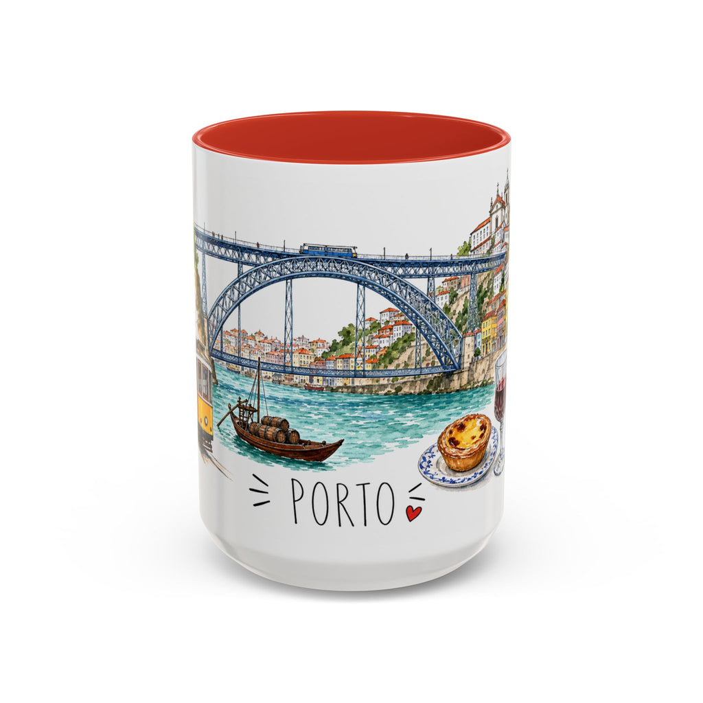 Porto Illustrated Travel Mug | City Souvenir Accent Coffee Mug | 11oz 15oz Ceramic Cup