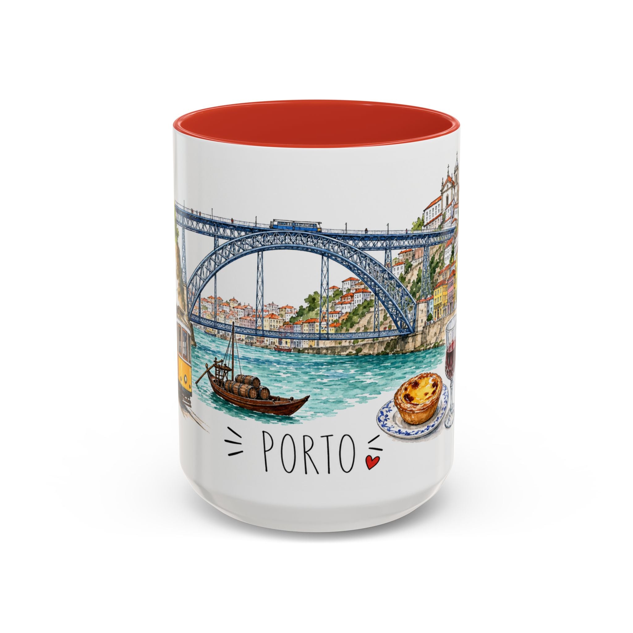 Porto Illustrated Travel Mug | City Souvenir Accent Coffee Mug | 11oz 15oz Ceramic Cup