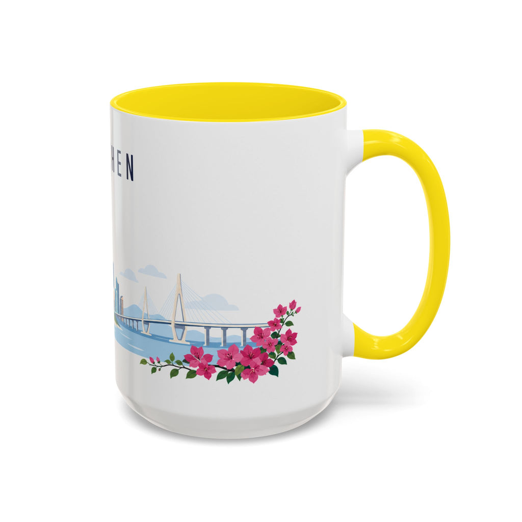 Shenzhen Coffee Mug | China Travel Souvenir | Porcelain Decal City Gift | 11oz 15oz Accent Mug