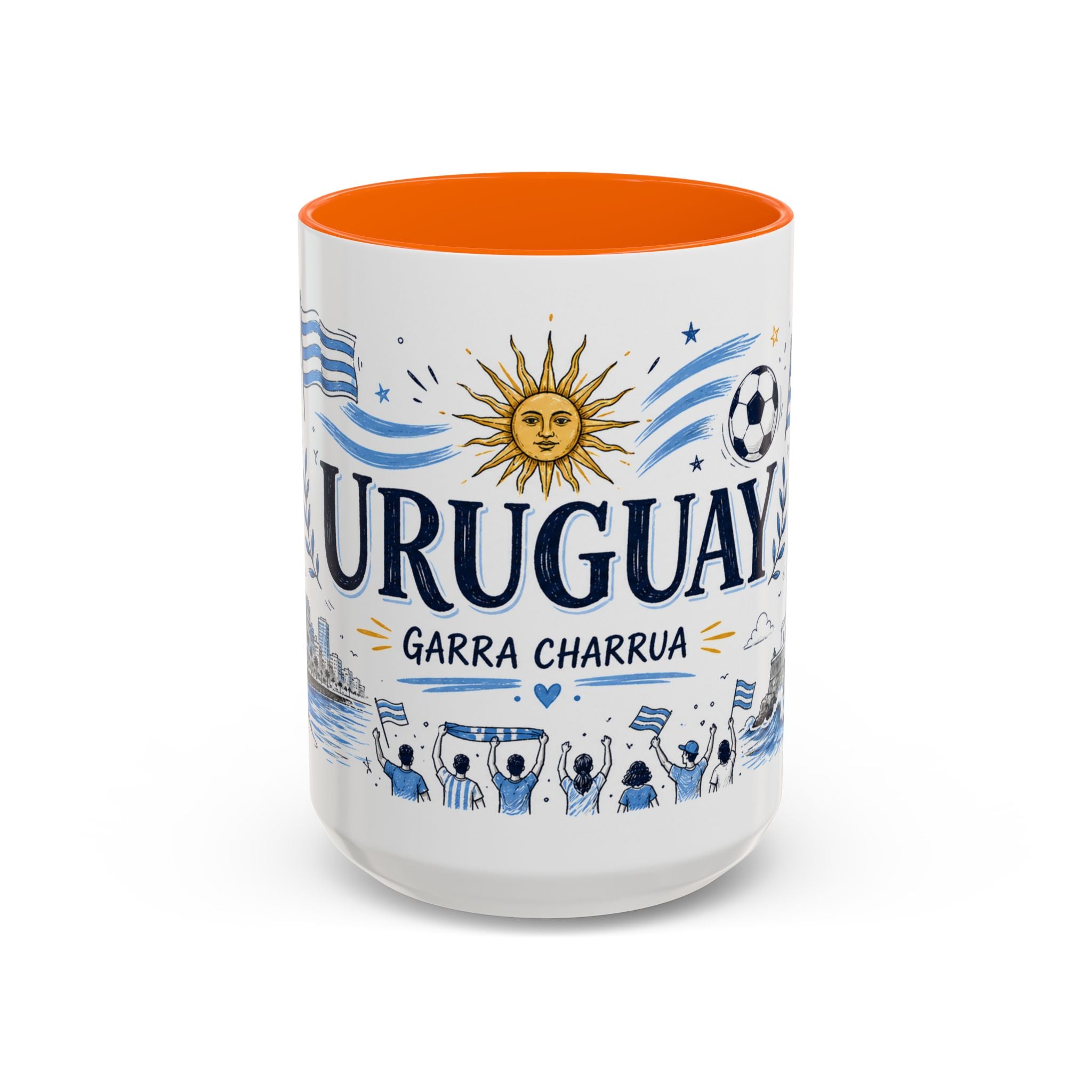 Uruguay Soccer Coffee Mug | World Cup Fan Gift | Accent Color Ceramic 11oz 15oz Match Day Cup