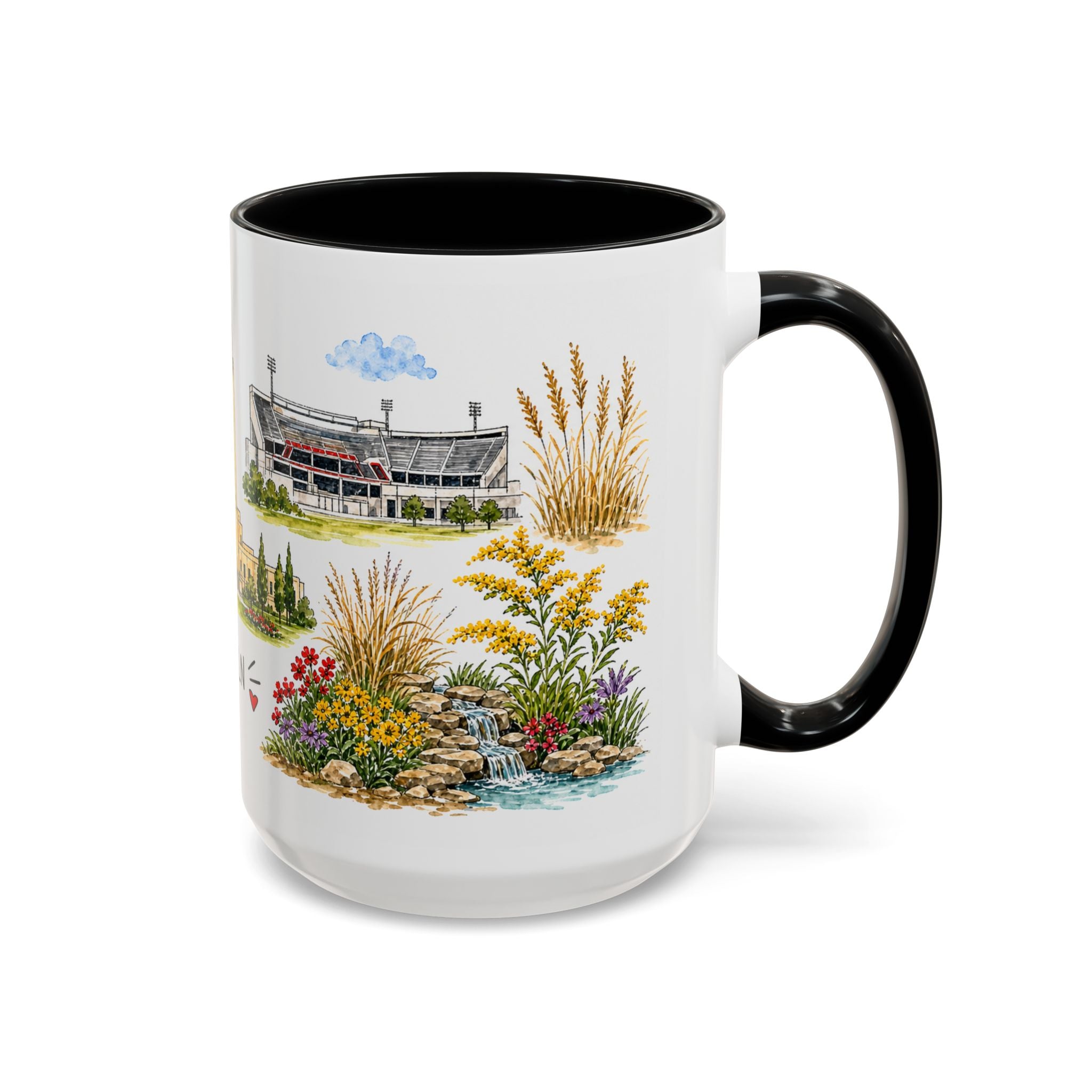 Lincoln Illustrated Travel Mug | City Souvenir Accent Coffee Mug | 11oz 15oz Ceramic Cup