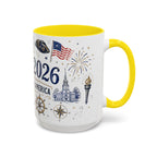 America 250 Coffee Mug | 1776-2026 Patriotic 4th of July Gift | Accent Color Ceramic 11oz 15oz
