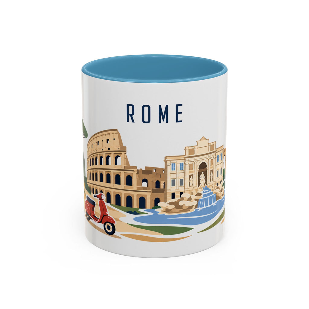 Rome Coffee Mug | Italy Travel Souvenir | Porcelain Decal City Gift | 11oz 15oz Accent Mug