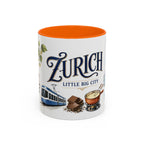 Zurich Coffee Mug | Switzerland Travel Souvenir | Vintage Illustrated City Gift | 11 oz 15 oz Accent Mug