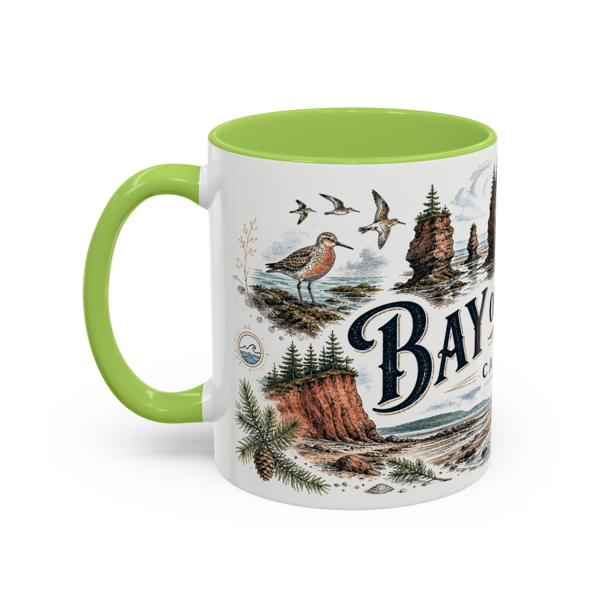 Bay of Fundy Mug, Canada Travel Souvenir, Bucket List Gift, Accent Ceramic Coffee Mug 11oz 15oz