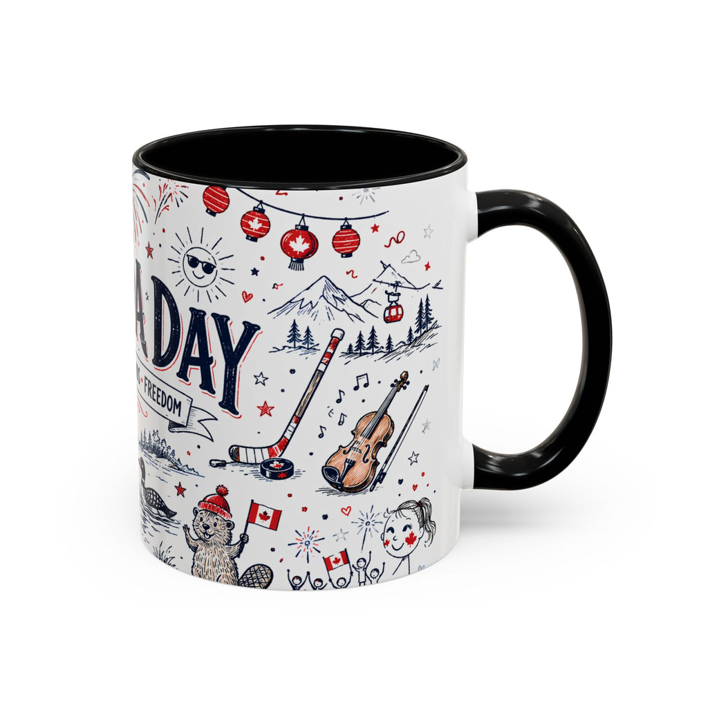 Canada Day Coffee Mug | Canadian Pride Gift | Accent Color Ceramic 11oz 15oz