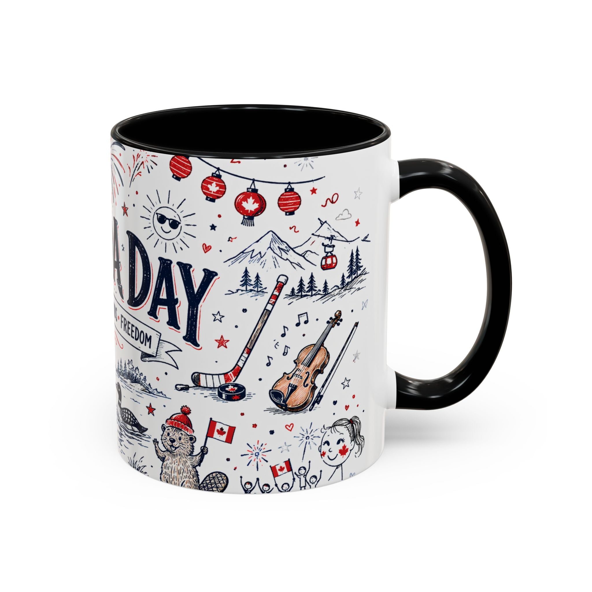 Canada Day Coffee Mug | Canadian Pride Gift | Accent Color Ceramic 11oz 15oz