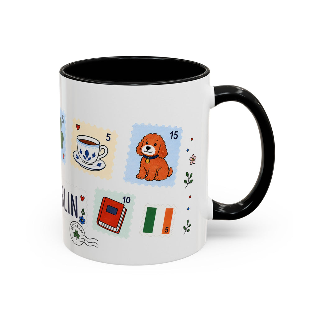 Dublin Coffee Mug | Postage Stamp Collage Mug | Travel Souvenir Accent Cup 11oz 15oz