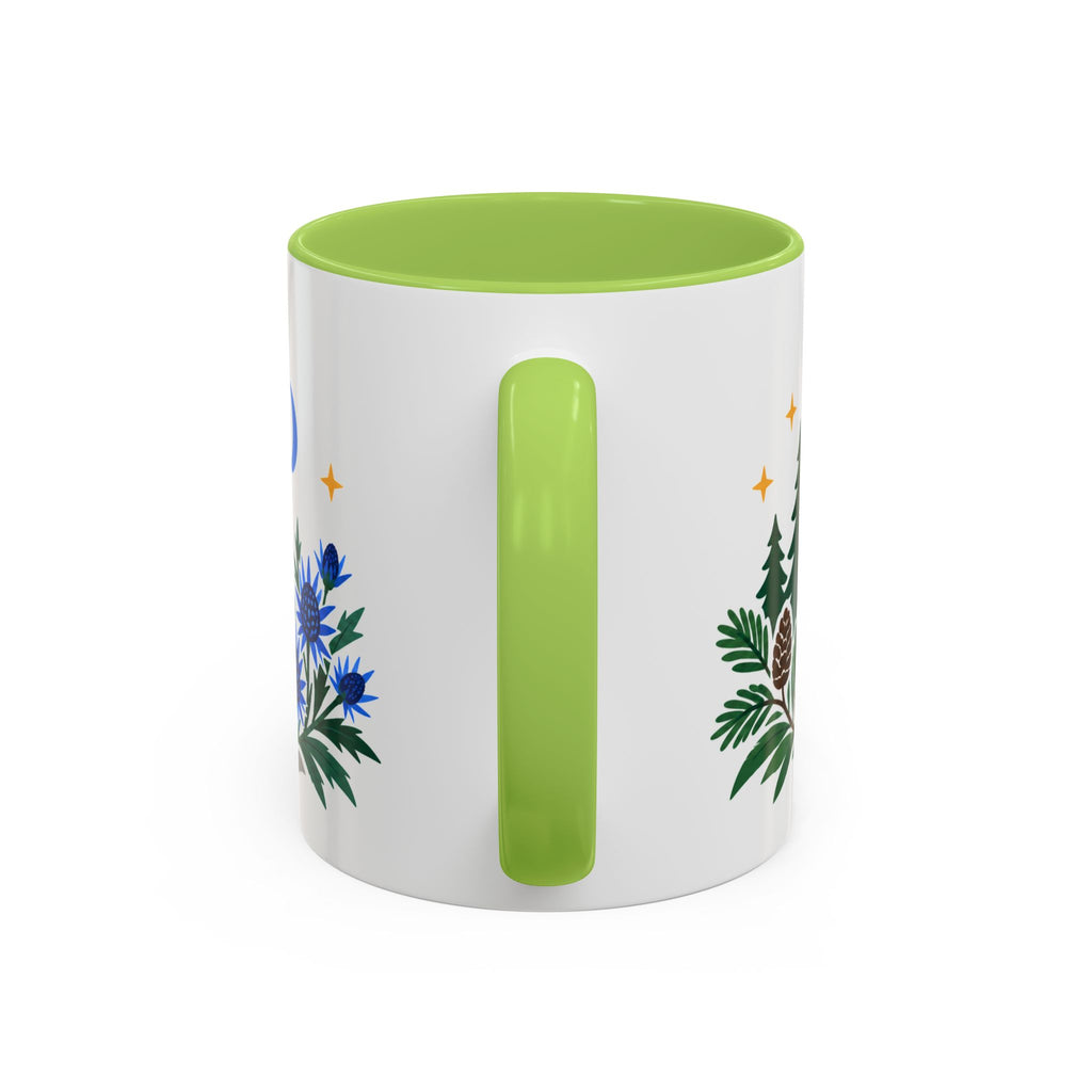 Capricorn Zodiac Coffee Mug | Sea Goat and Floral Design | Astrology Birthday Gift | 11 oz 15 oz Ceramic Accent Mug