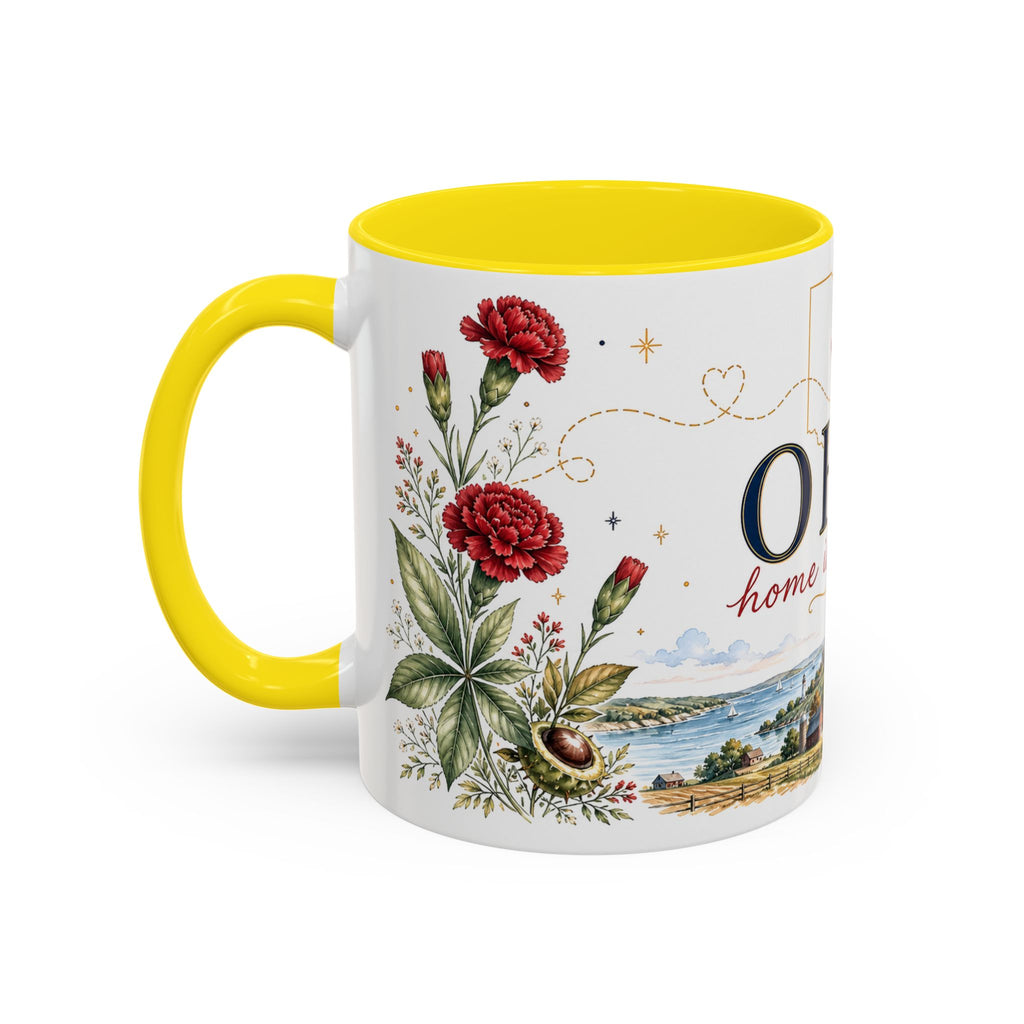 Ohio State Map Mug | Botanical Travel Sketch, Homesick Gift, Long Distance Friendship