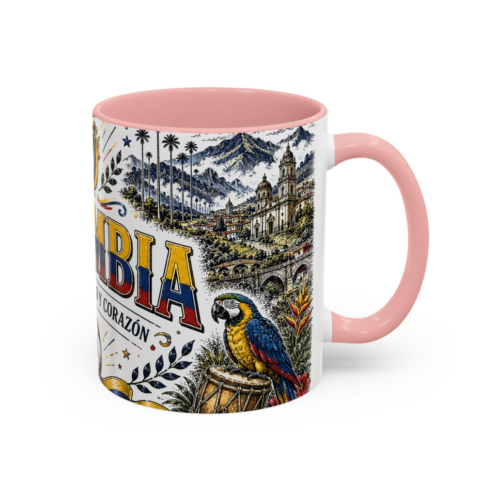 Colombia Soccer Coffee Mug | World Cup Fan Gift | Accent Color Ceramic 11oz 15oz Match Day Cup