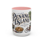 Penang Island Coffee Mug | Malaysia Travel Souvenir | Vintage Illustrated City Gift | 11 oz 15 oz Accent Mug
