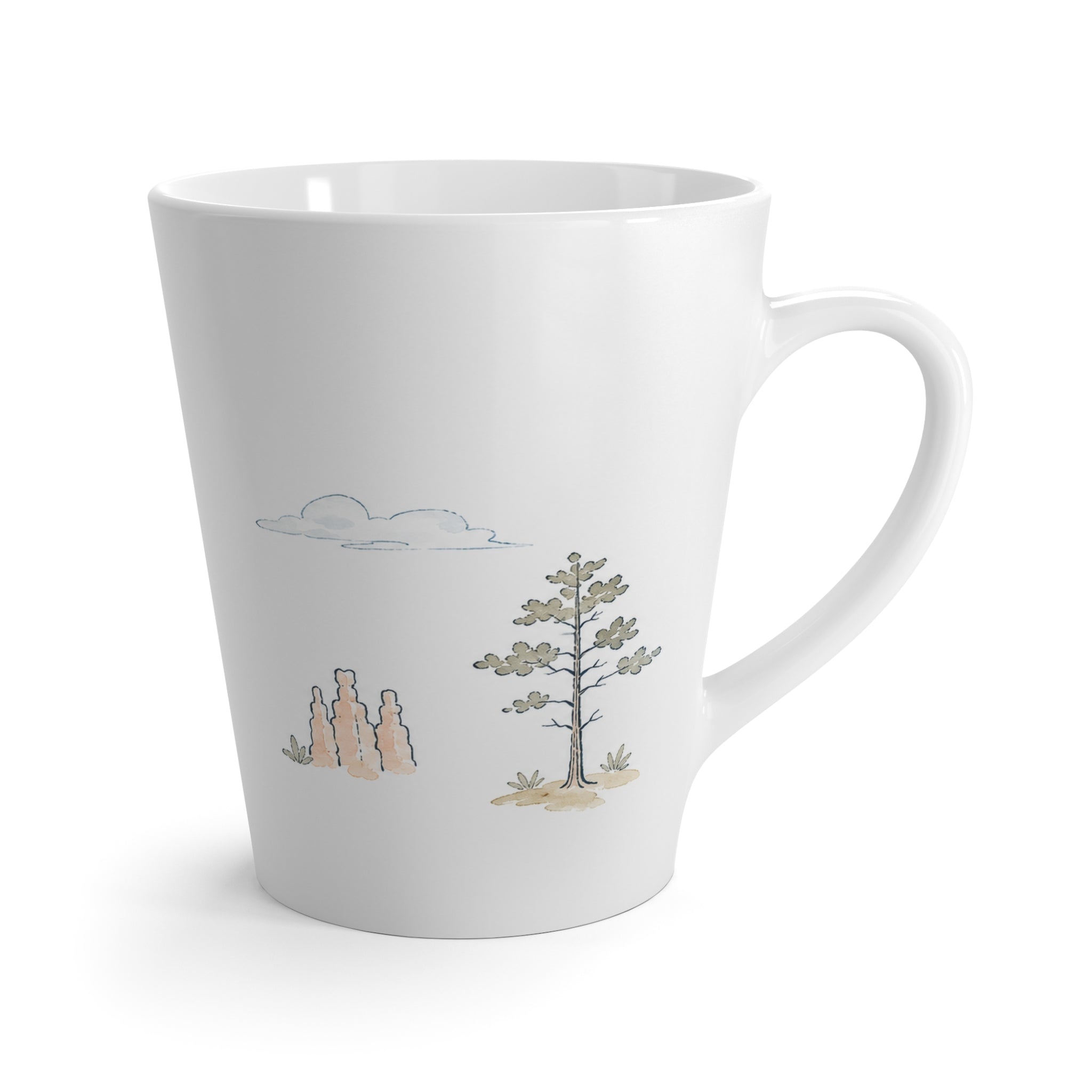 Bryce Canyon National Park Latte Mug | Pastel Watercolor Nature Coffee Cup | 12 oz Travel Souvenir Gift