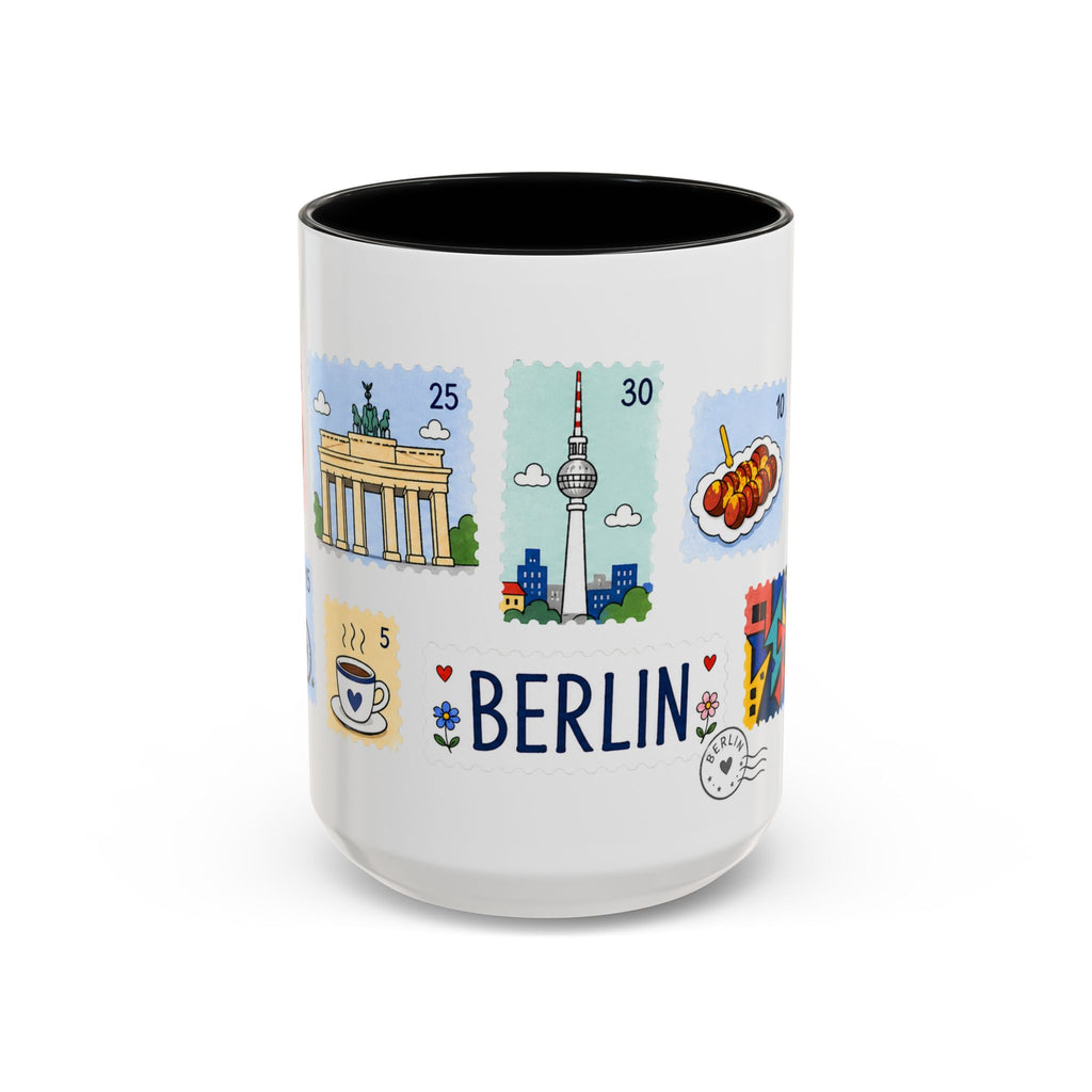 Berlin Coffee Mug | Postage Stamp Collage Mug | Travel Souvenir Accent Cup 11oz 15oz