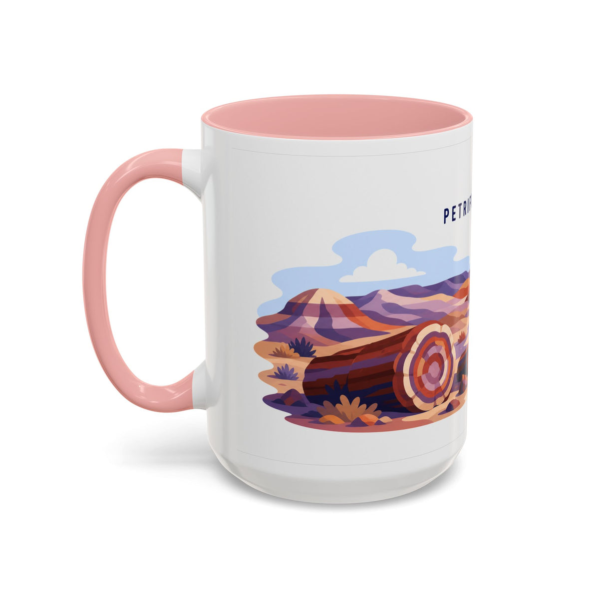 Petrified Forest National Park Coffee Mug | Solid Color Block Park Souvenir | 11oz 15oz Accent Mug