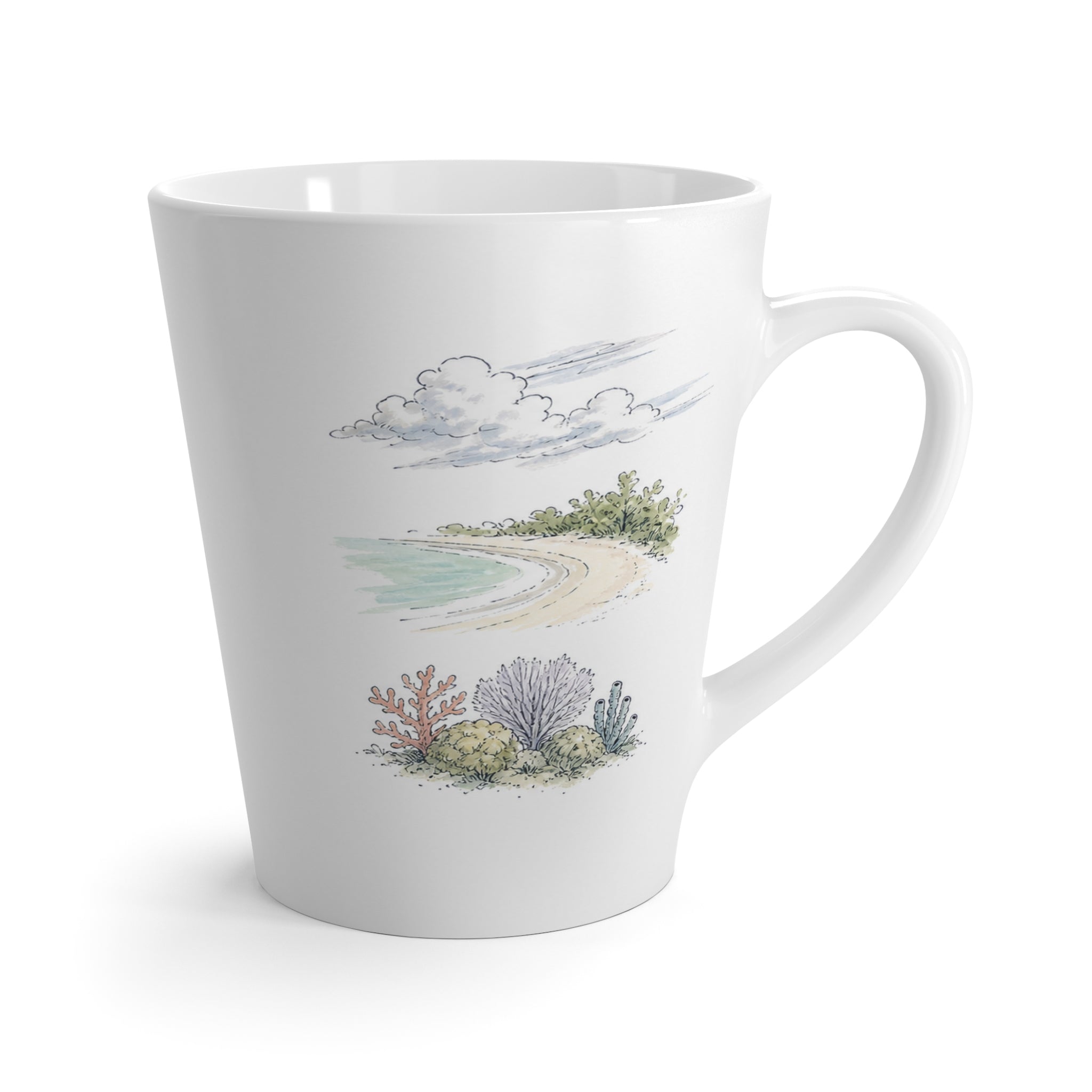 Virgin Islands National Park Latte Mug | Pastel Watercolor Nature Coffee Cup | 12 oz Travel Souvenir Gift