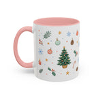 Christmas Mug | Watercolor Tree Gifts Wreath Holiday Cup | Accent Coffee Mug 11oz 15oz