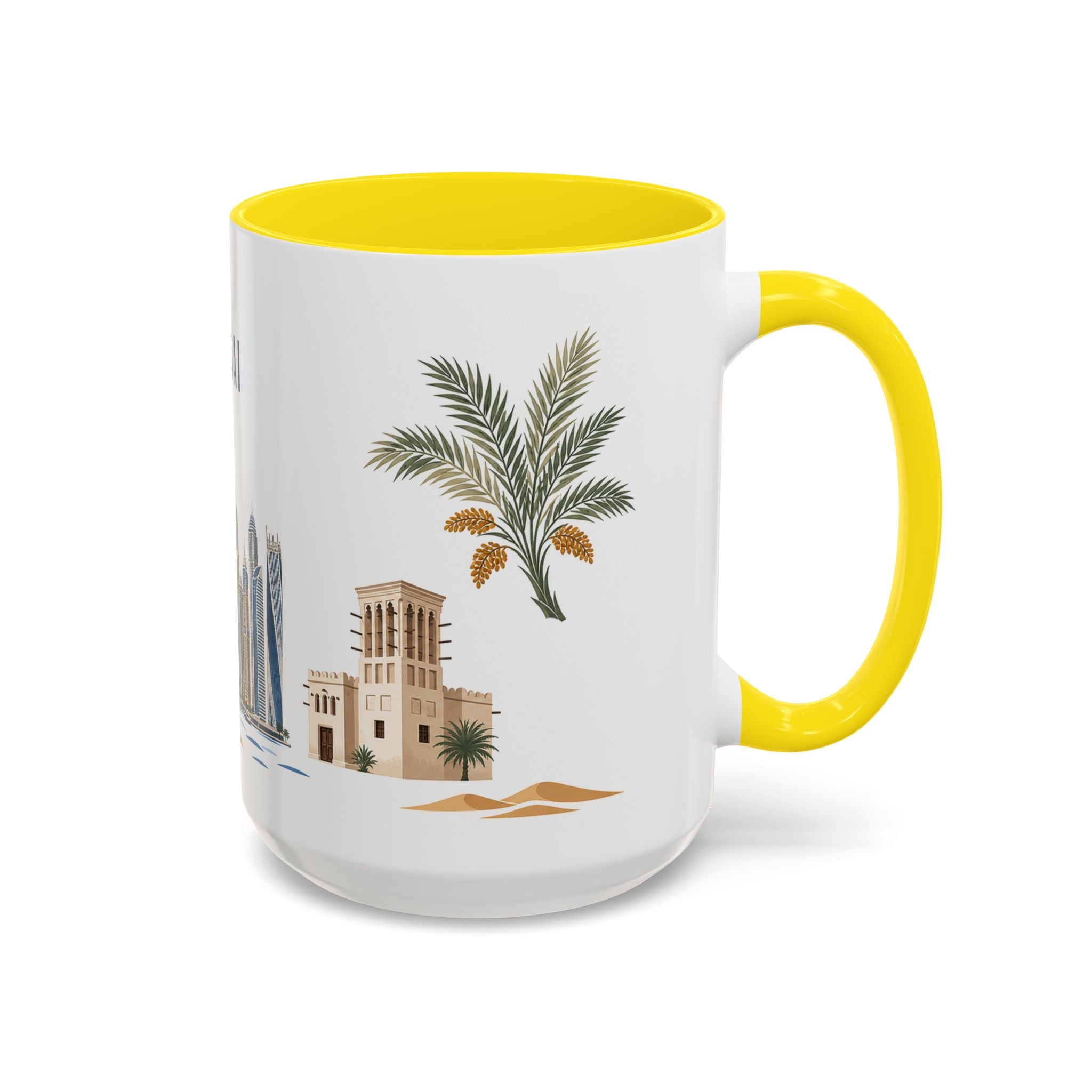 Dubai Coffee Mug | United Arab Emirates Travel Souvenir | Porcelain Decal City Gift | 11oz 15oz Accent Mug