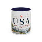 USA Home Country Mug | Moving Away Gift | Long Distance Friendship | 11 oz 15 oz Accent Mug