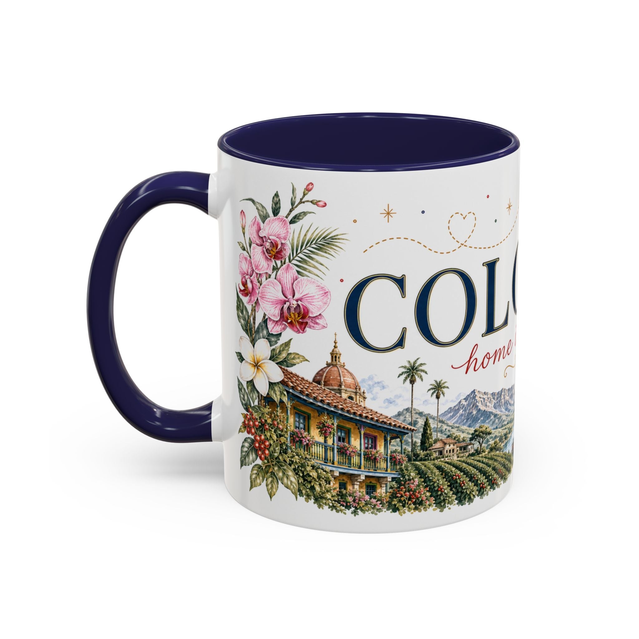 Colombia Home Country Mug | Moving Away Gift | Long Distance Friendship | 11 oz 15 oz Accent Mug