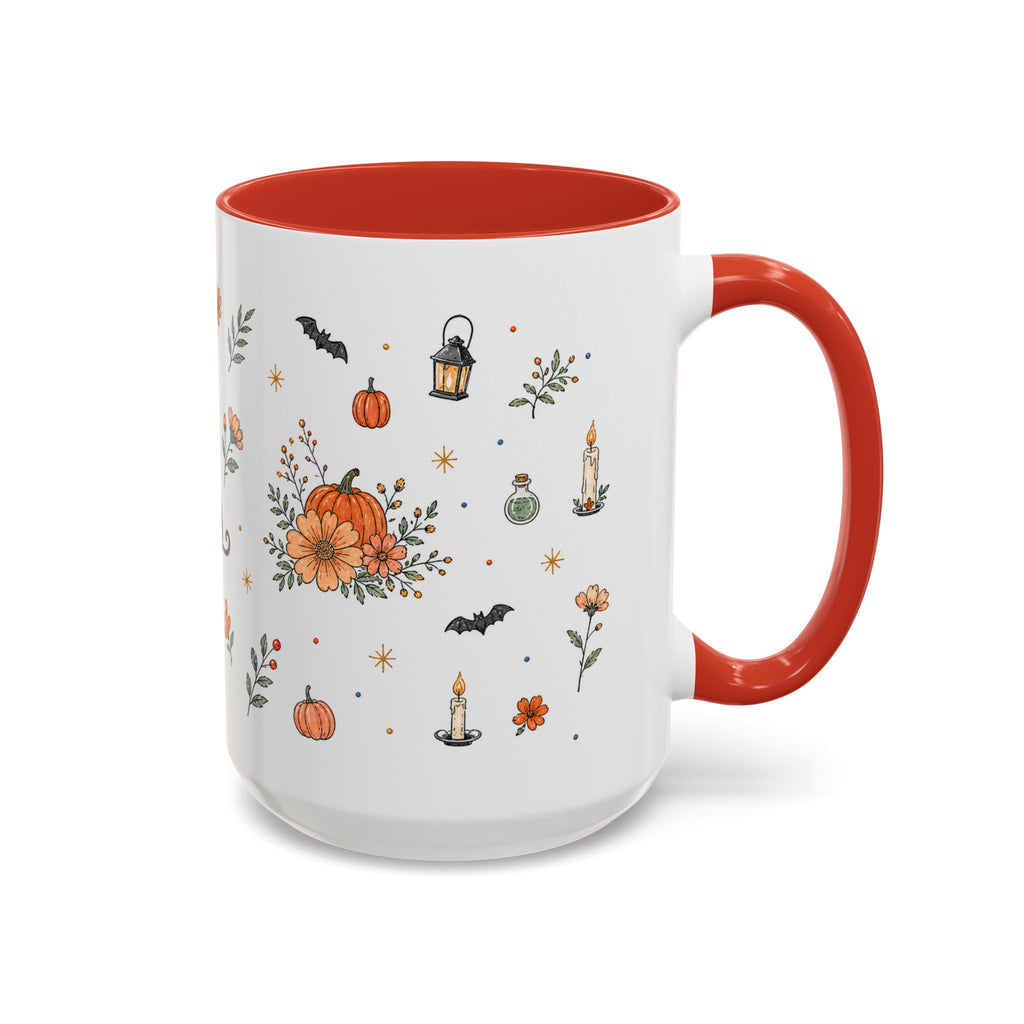 Black Cat Halloween Mug | Pumpkin Moon Watercolor Gift | Spooky Accent Cup 11oz 15oz