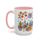 Boston Illustrated Travel Mug | City Souvenir Accent Coffee Mug | 11oz 15oz Ceramic Cup