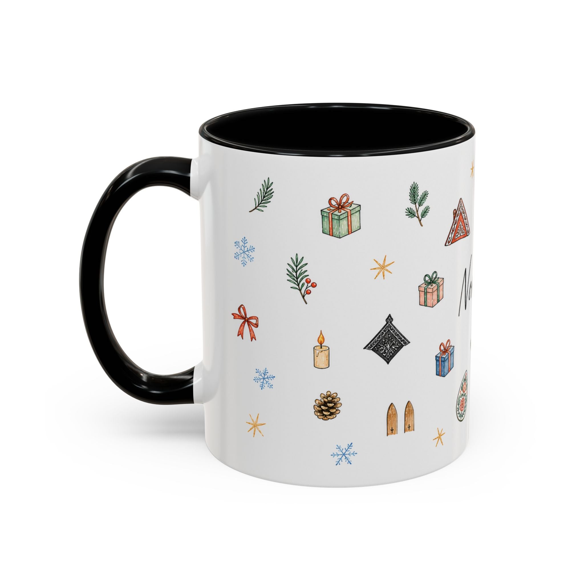 Norway Christmas Mug | Watercolor Travel Souvenir | Holiday Gift | Accent Ceramic Coffee Cup 11oz 15oz