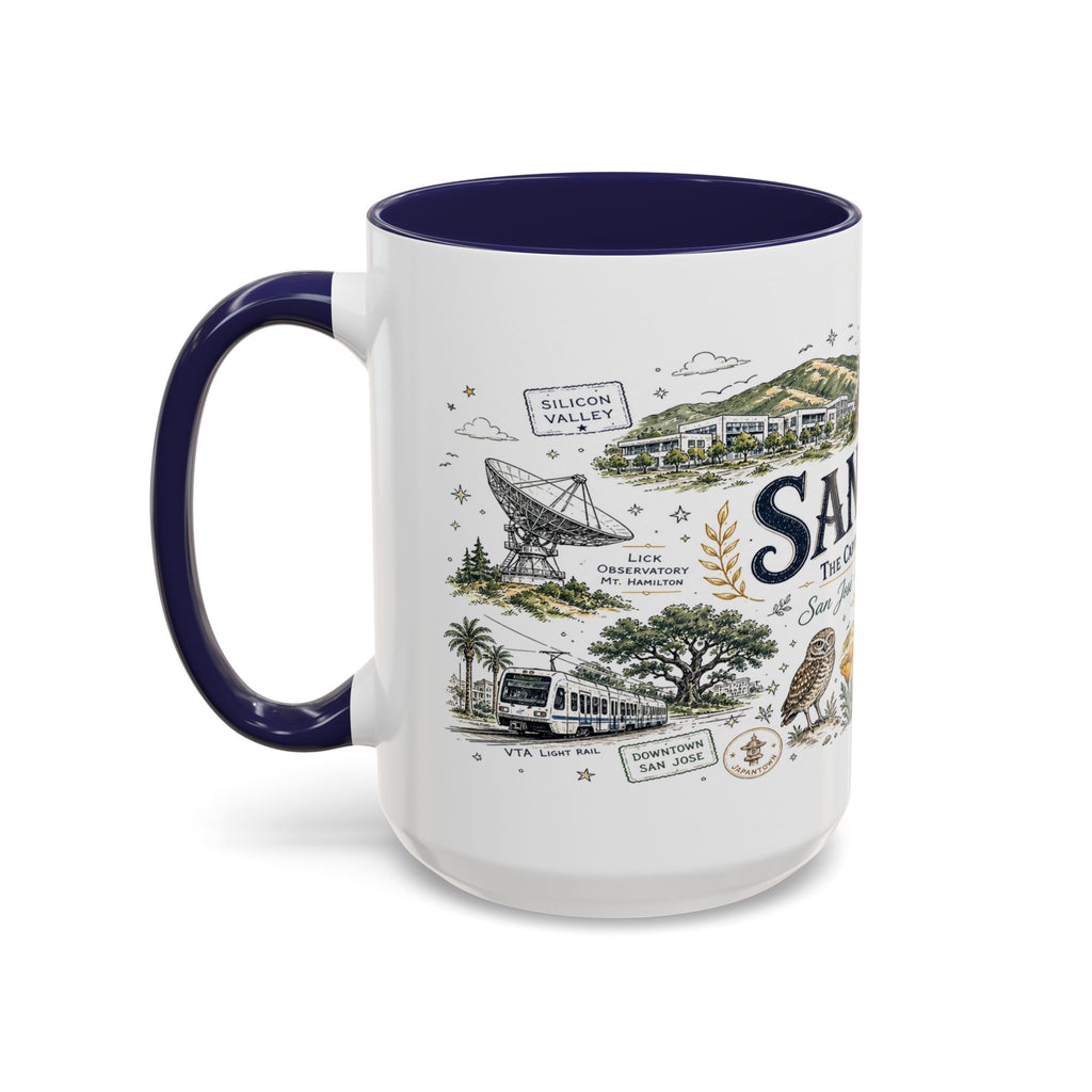 San Jose Coffee Mug | California Souvenir City Gift | Accent Color Ceramic 11oz 15oz