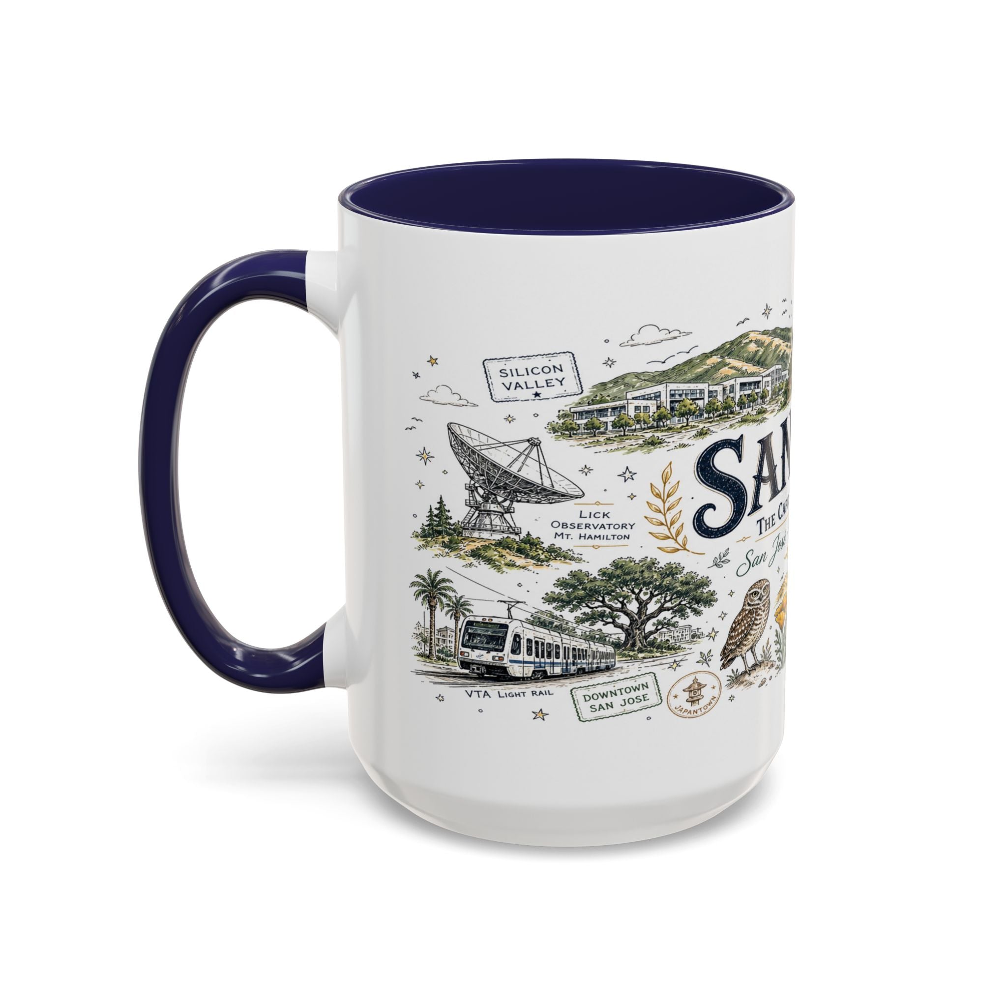 San Jose Coffee Mug | California Souvenir City Gift | Accent Color Ceramic 11oz 15oz