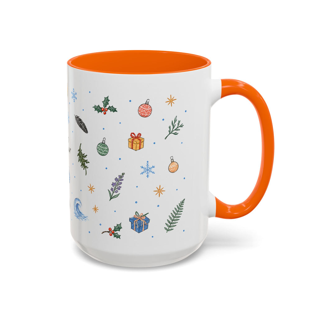 Big Sur Christmas Mug | Watercolor Travel Souvenir | Holiday Gift | Accent Ceramic Coffee Cup 11oz 15oz