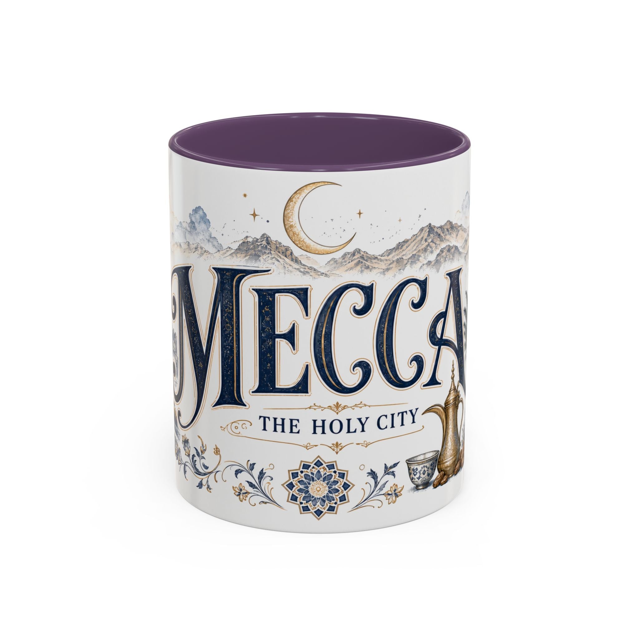 Mecca Coffee Mug | Saudi Arabia Travel Souvenir | Vintage Illustrated City Gift | 11 oz 15 oz Accent Mug